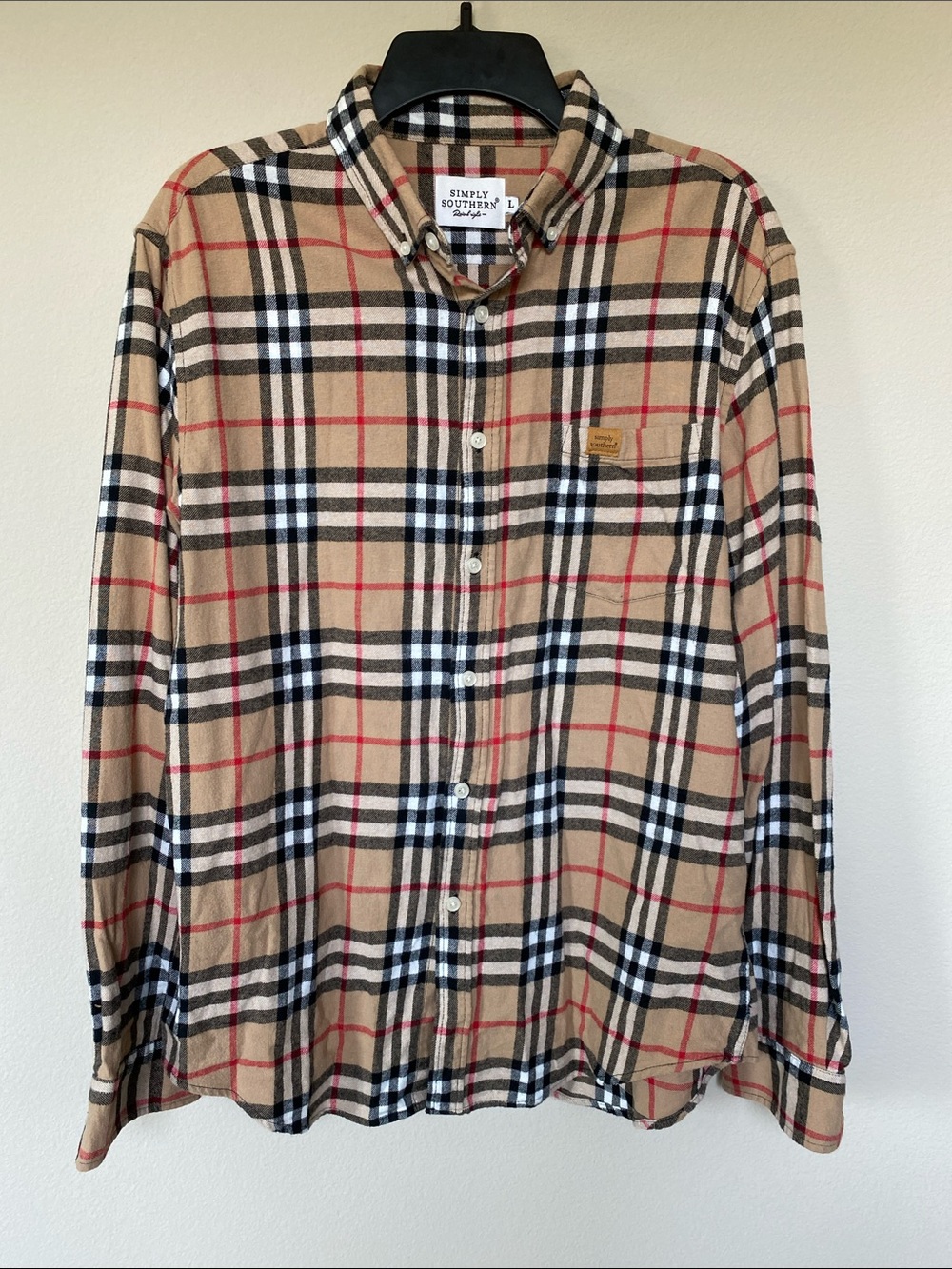 Simply Southern Nova Check Plaid Button Up Flannel Shirt